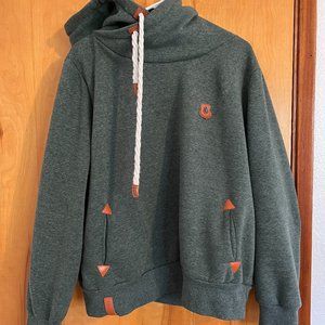 Mint Green Funnel Neck Pullover Hoodie